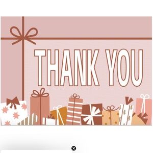 20 4x6 Christmas Gifts Insert Thank You Cards